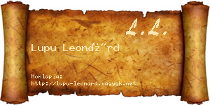 Lupu Leonárd névjegykártya